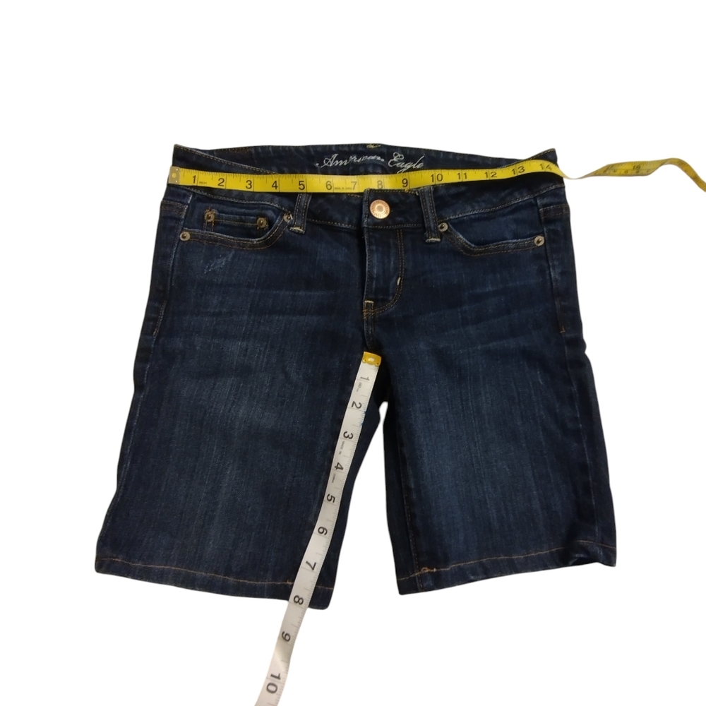 EUC American Eagle Dark Denim Bermuda Shorts Size 2 Summer - Picture 4 of 6